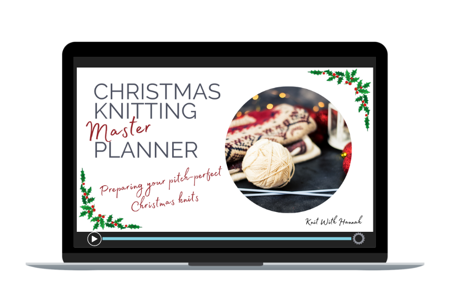 mock up of Christmas knitting master planner on laptop