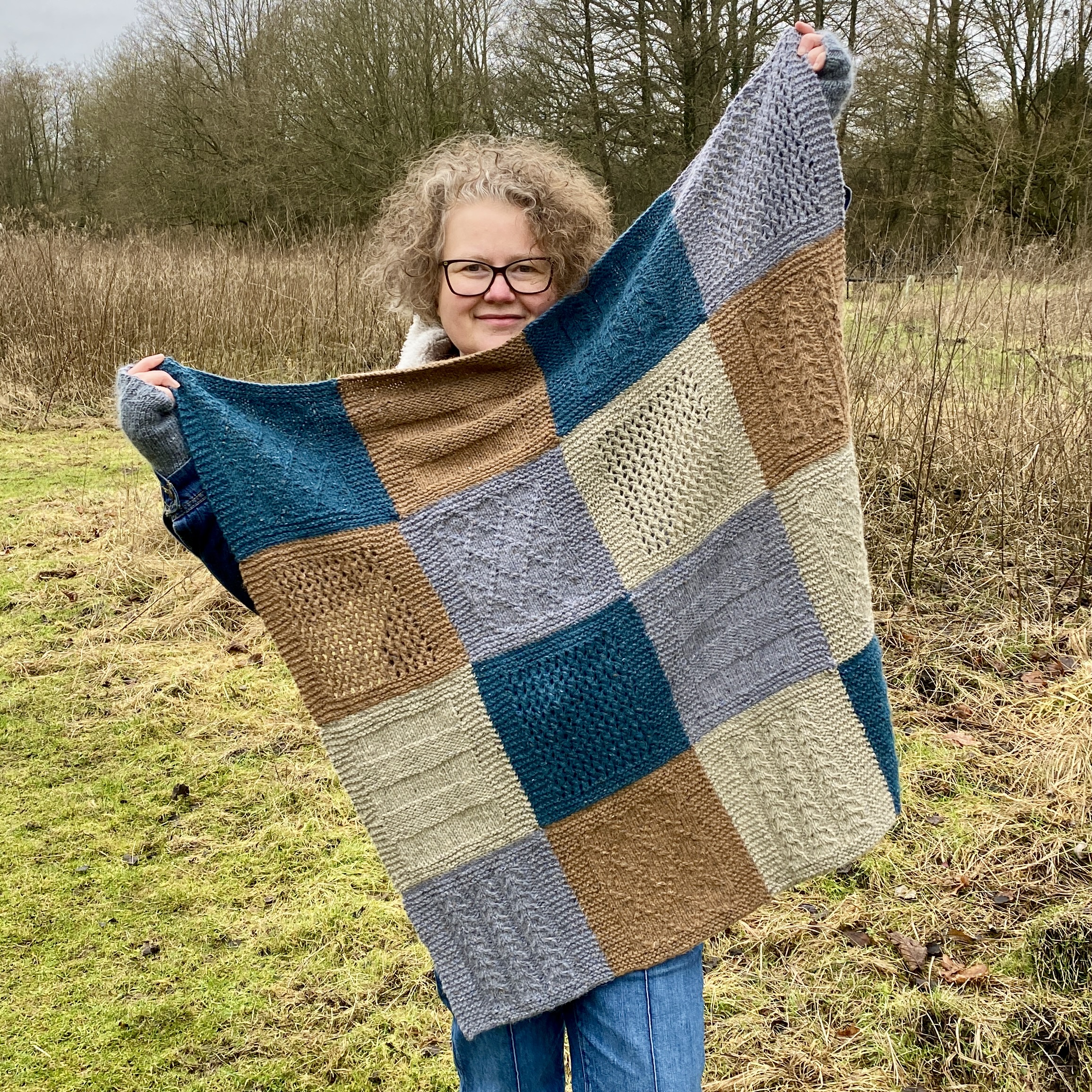 Purple, Pine Green, denim blue cowl